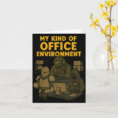 Funny Gamer Office Work Sarcasm Gamer Nerd Office  Kaart (Gele Bloem)