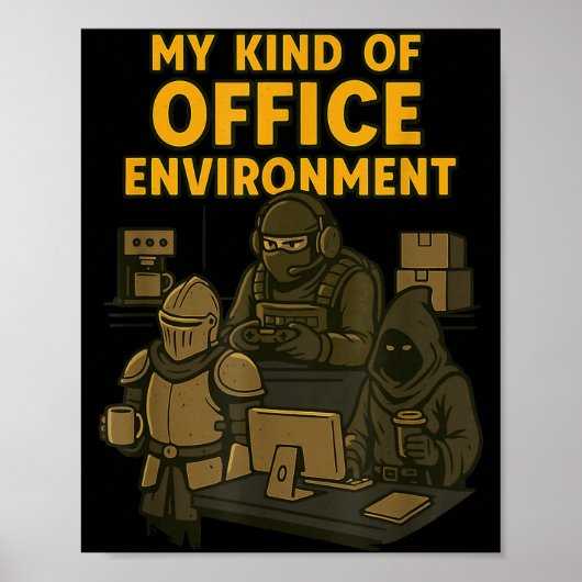 Funny Gamer Office Work Sarcasm Gamer Nerd Office  Poster (Voorkant)