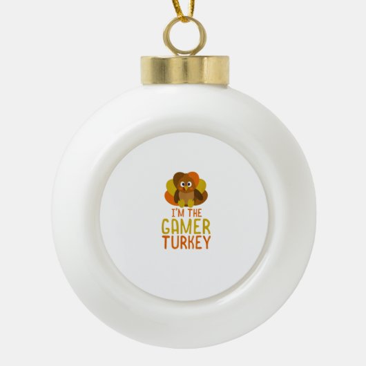 Funny Gamer Turkey Family Matching Thanksgiving Keramische Bal Ornament (Voorkant)