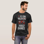 Funny Gamer Valentines Day Boys Shirts V-is for Vi (Voorkant volledig)