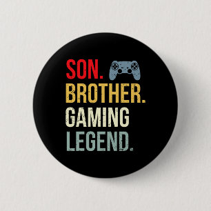 Funny Gaming Boys Girls Mannen Gamer Brother Video Ronde Button 5,7 Cm