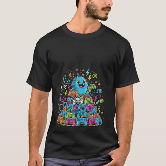 Funny Gaming Never Ends T-shirt (Voorkant)
