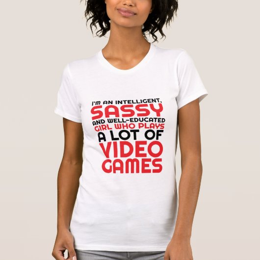 Funny Gaming T-shirt voor Geeks en Gamers Girl (Voorkant)