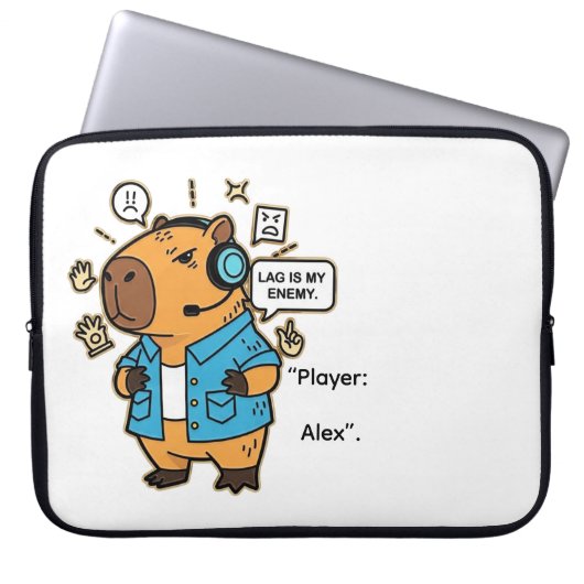 Funny Gaming Tablet Case – Lag Is My Enemy Design (Voorkant)