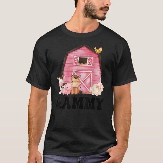 Funny Gammy Farm Animals Birthday Theme Matching F T-shirt (Voorkant)