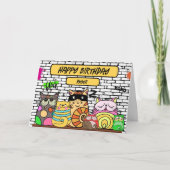 Funny Gangsta Cats Carte d'anniversaire (Devant)
