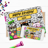 Funny Gangsta Cats Carte d'anniversaire
