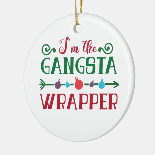 Funny Gangsta Wrapper Kerstmis | Versiering Keramisch Ornament (Links)