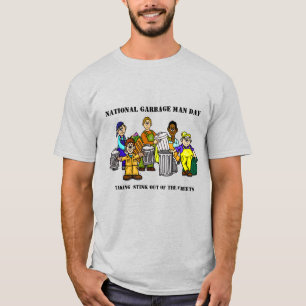 Funny Garbage Man Day T-shirt met veel werknemers