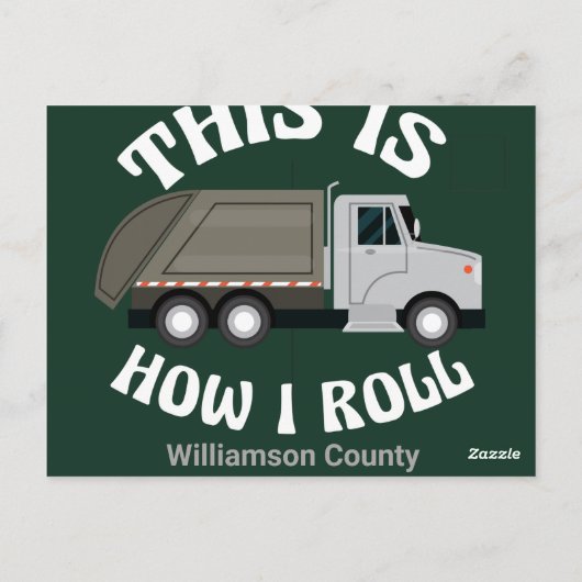 Funny Garbage Truck driver Dit is hoe ik roll Briefkaart (Achterkant)