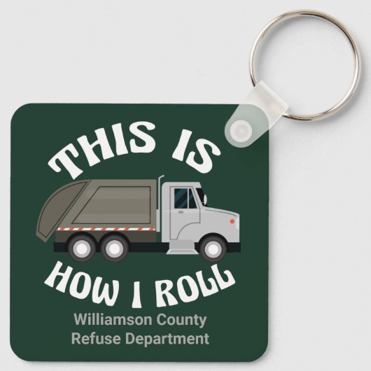 Funny Garbage Truck driver Dit is hoe ik roll Sleutelhanger (Achterkant)