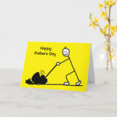 Funny Gardener Cartoon Vaderdag Kaart (Gele Bloem)