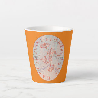 Funny Gardener Plant Flowers Bee Happy Latte Mok