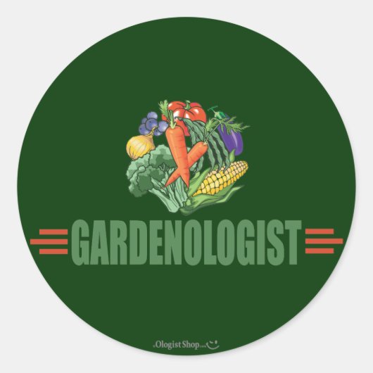 Funny Gardener Ronde Sticker (Voorkant)