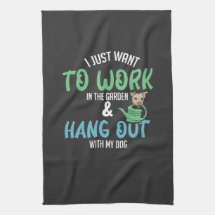 Funny Gardening - Gardening en honden Theedoek