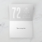 Funny garder calme mème coutume 72ème carte d'anni (Intérieur)