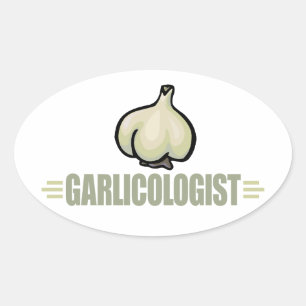Funny Garlic Ovale Sticker