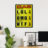 Funny Gas Price-teken Poster (Thuiskantoor)