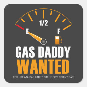 Funny Gas Price Zoaming Gas Papa Vierkante Sticker