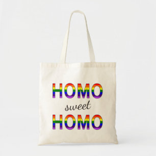 Funny Gay Homo Sweet Homo Rainbow-kleuren Tote Bag