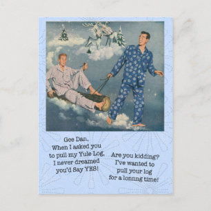 Funny Gay Yule Log Briefkaart