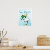 Funny geeft nooit op #Frog Choking Bird Poster (Keuken)