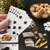 Funny Geek Chimp in Glasses Stripes Pokerkaarten (Insitu)