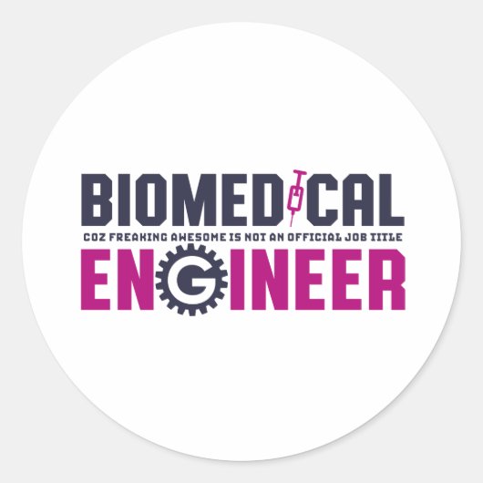 Funny Geek Engineer Biomedical Engineering Major Ronde Sticker (Voorkant)