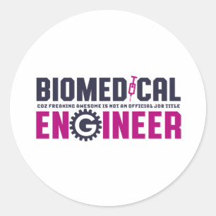 Funny Geek Engineer Biomedical Engineering Major Ronde Sticker