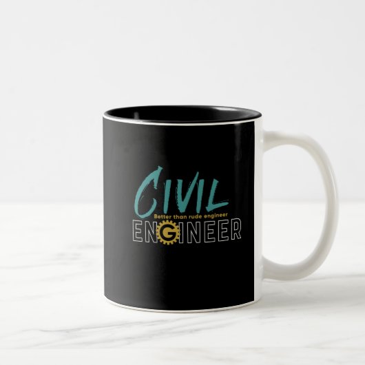 Funny Geek Engineer Civil Engineering student Tweekleurige Koffiemok (Rechts)