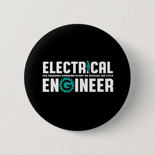 Funny Geek Engineer Electrical Engineering Humor Ronde Button 5,7 Cm (Voorkant)
