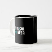 Funny Geek Engineer Electrical Engineering Humor Tweekleurige Koffiemok (Voorkant links)