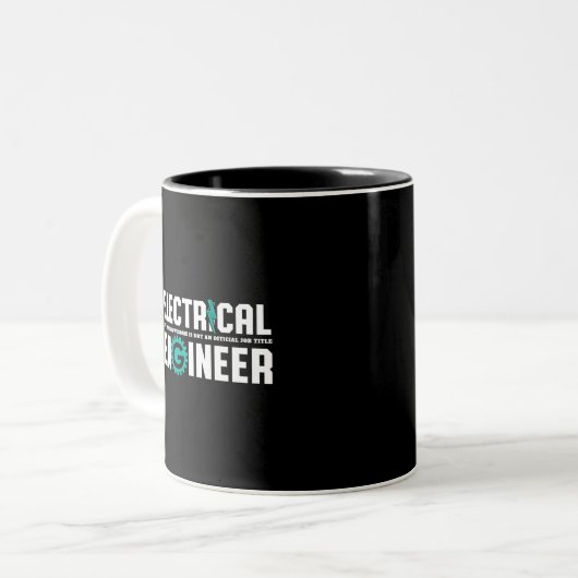 Funny Geek Engineer Electrical Engineering Humor Tweekleurige Koffiemok (Voorkant links)