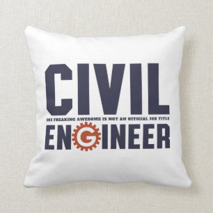 Funny Geek Engineer Humor Civil Engineering job Kussen