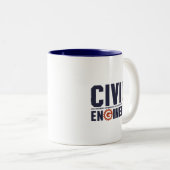 Funny Geek Engineer Humor Civil Engineering job Tweekleurige Koffiemok (Voorkant rechts)