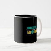 Funny Geek Engineer Industrial Engineering Student Tweekleurige Koffiemok (Voorkant rechts)