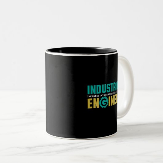 Funny Geek Engineer Industrial Engineering Student Tweekleurige Koffiemok (Voorkant rechts)