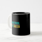 Funny Geek Engineer Industrial Engineering Student Tweekleurige Koffiemok (Voorkant links)