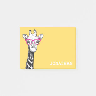 Funny Geek Giraffe Yellow Post-it® Notes