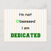 Funny geek, niet geobsedeerd briefkaart (Voorkant)