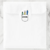 Funny GEEK Pocket Protector Ronde Sticker (Tas)
