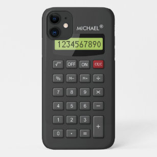 Funny Geeky Calculator Pattern Gepersonaliseerd iPhone 11 Hoesje