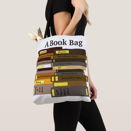 Funny Geeky Gift Personalized Bag of Books Tas (Dichtbij)