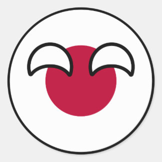 Funny Geeky Japan Countryball Flag Ronde Sticker