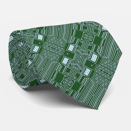 Funny Geeky Nerd Computer Circuit Board Patroon Stropdas (Opgerold)