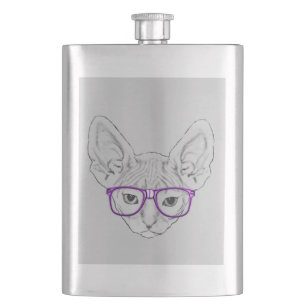 Funny Geeky Nerdy Sphynx met gepantserde bril Flacon