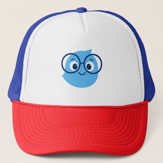 Funny Geeky Smiley Face Foam Trucker Hat Trucker Pet (Voorkant)