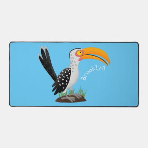 Funny gele paardenvogel cartoon bureaumat