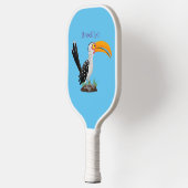 Funny gele paardenvogel cartoon pickleball paddle (Links)