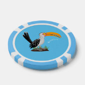 Funny gele paardenvogel cartoon poker chips (Enkel)